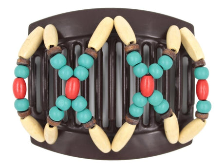 African Butterfly Thick Hair Comb - Beada Brown 238