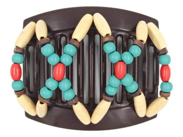 African Butterfly Thick Hair Comb - Beada Brown 238