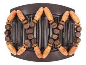 African Butterfly Thick Hair Comb - Beada Brown 239