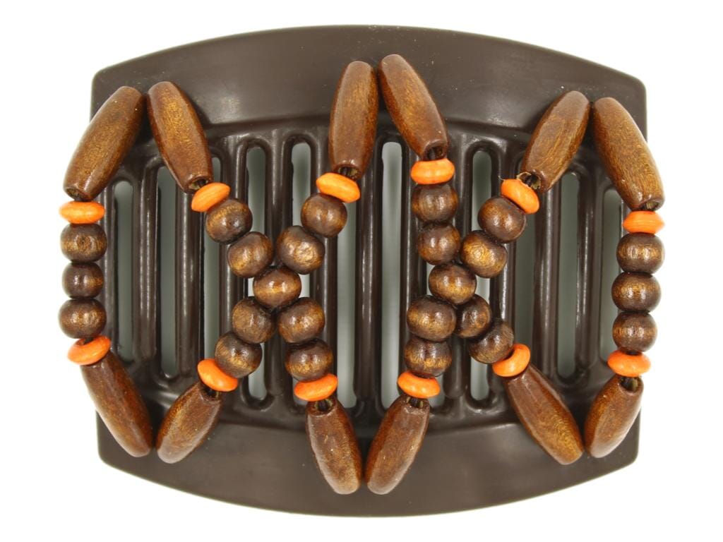 African Butterfly Thick Hair Comb - Beada Brown 241