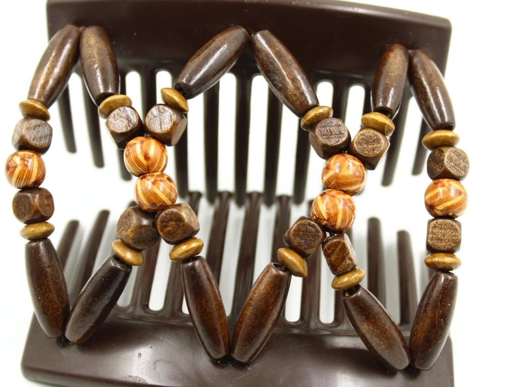 African Butterfly Thick Hair Comb - Beada Brown 242