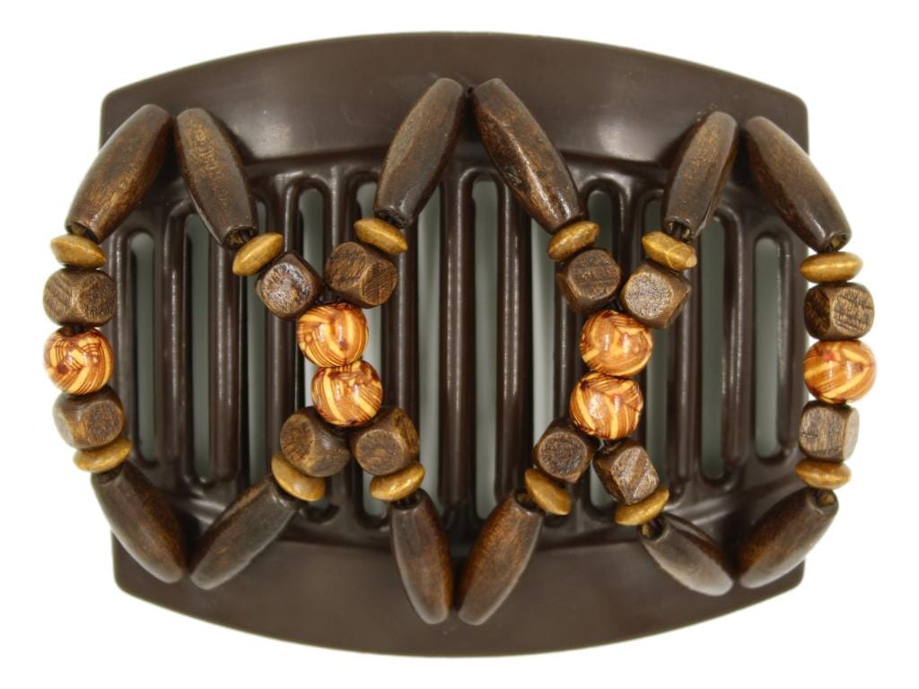 African Butterfly Thick Hair Comb - Beada Brown 242