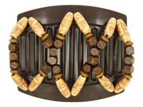 African Butterfly Thick Hair Comb - Beada Brown 243