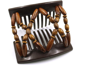 African Butterfly Thick Hair Comb - Beada Brown 244