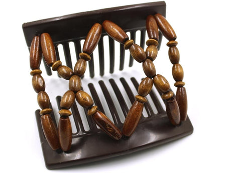 African Butterfly Thick Hair Comb - Beada Brown 244