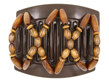 African Butterfly Thick Hair Comb - Beada Brown 244