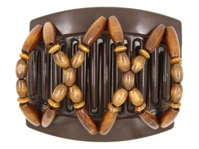 African Butterfly Thick Hair Comb - Beada Brown 244