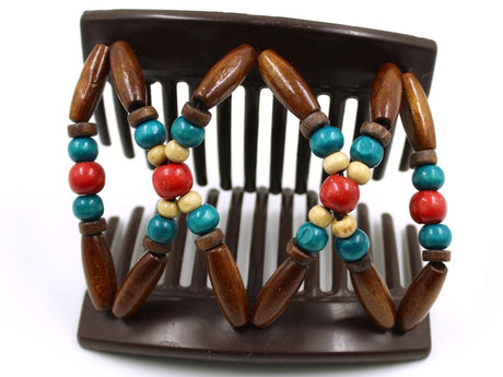 African Butterfly Thick Hair Comb - Beada Brown 245