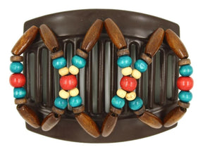 African Butterfly Thick Hair Comb - Beada Brown 245