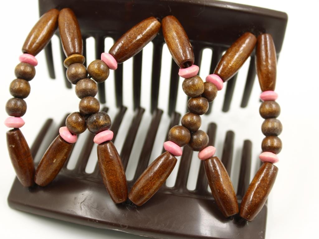 African Butterfly Thick Hair Comb - Beada Brown 246