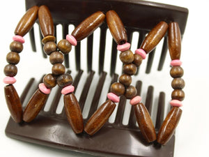 African Butterfly Thick Hair Comb - Beada Brown 246