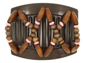 African Butterfly Thick Hair Comb - Beada Brown 246