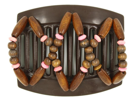 African Butterfly Thick Hair Comb - Beada Brown 246