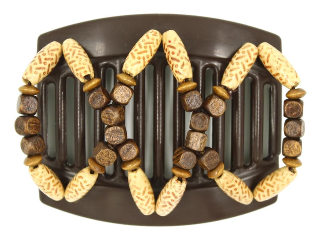 African Butterfly Thick Hair Comb - Beada Brown 247