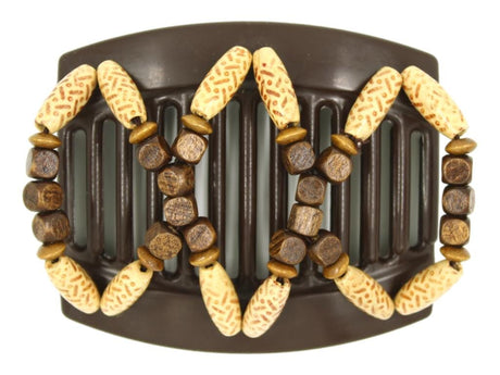 African Butterfly Thick Hair Comb - Beada Brown 247