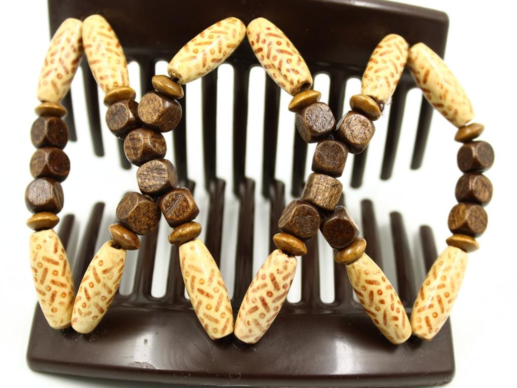 African Butterfly Thick Hair Comb - Beada Brown 247