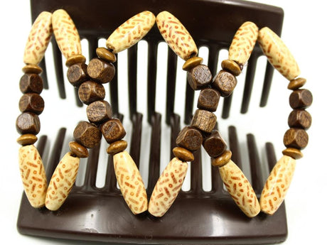 African Butterfly Thick Hair Comb - Beada Brown 247