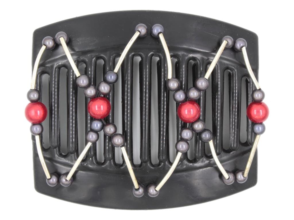 African Butterfly Thick Hair Comb - Beada Tube Black 75