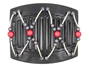 African Butterfly Thick Hair Comb - Beada Tube Black 75