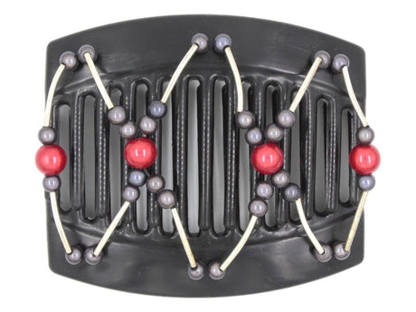 African Butterfly Thick Hair Comb - Beada Tube Black 75