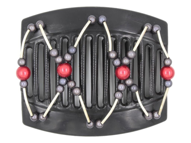 African Butterfly Thick Hair Comb - Beada Tube Black 75