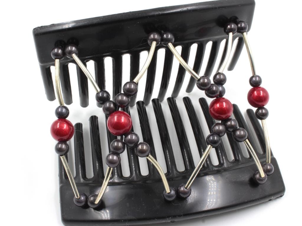 African Butterfly Thick Hair Comb - Beada Tube Black 75