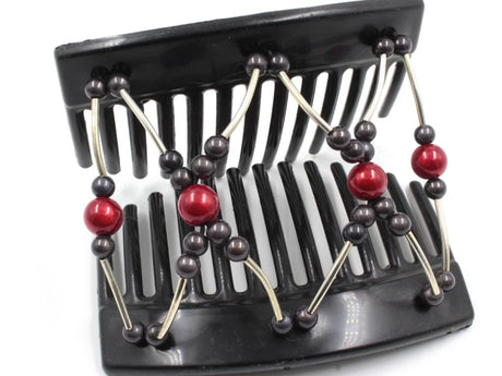 African Butterfly Thick Hair Comb - Beada Tube Black 75