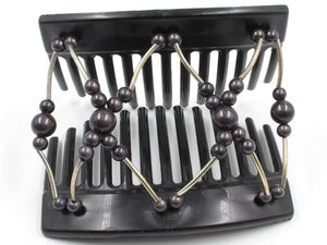 African Butterfly Thick Hair Comb - Beada Tube Black 77