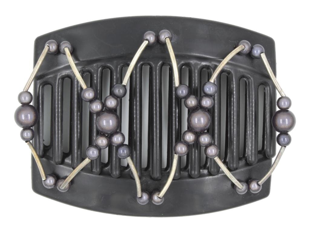 African Butterfly Thick Hair Comb - Beada Tube Black 77