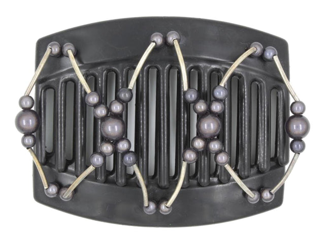 African Butterfly Thick Hair Comb - Beada Tube Black 77