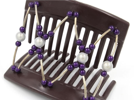 African Butterfly Thick Hair Comb - Beada Tube Brown 61