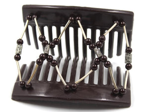African Butterfly Thick Hair Comb - Beada Tube Brown 68