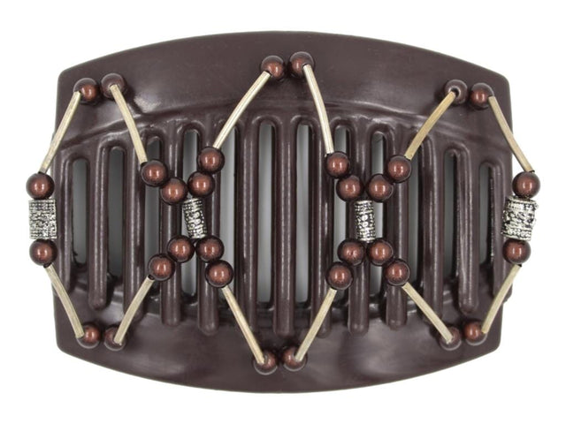 African Butterfly Thick Hair Comb - Beada Tube Brown 68