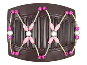 African Butterfly Thick Hair Comb - Beada Tube Brown 69