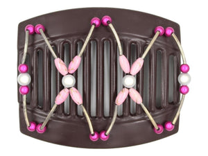 African Butterfly Thick Hair Comb - Beada Tube Brown 69