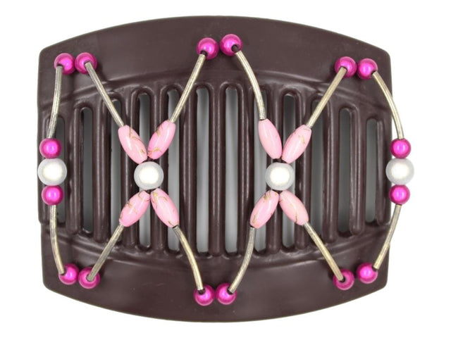 African Butterfly Thick Hair Comb - Beada Tube Brown 69