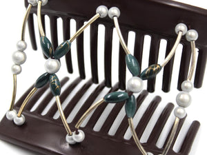 African Butterfly Thick Hair Comb - Beada Tube Brown 70