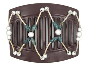 African Butterfly Thick Hair Comb - Beada Tube Brown 70