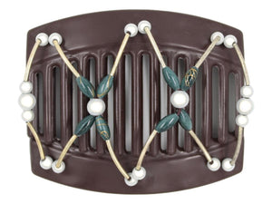 African Butterfly Thick Hair Comb - Beada Tube Brown 70