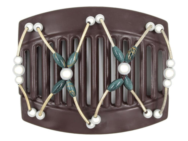 African Butterfly Thick Hair Comb - Beada Tube Brown 70