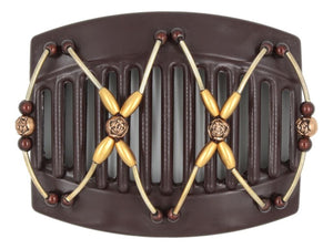 African Butterfly Thick Hair Comb - Beada Tube Brown 72