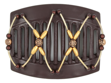 African Butterfly Thick Hair Comb - Beada Tube Brown 72