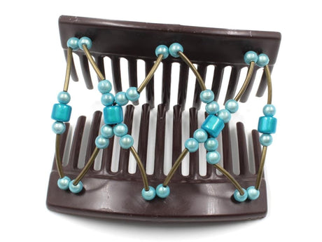 African Butterfly Thick Hair Comb - Beada Tube Brown 73