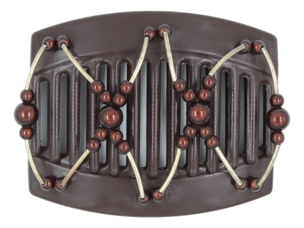 African Butterfly Thick Hair Comb - Beada Tube Brown 74