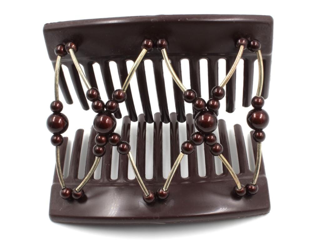 African Butterfly Thick Hair Comb - Beada Tube Brown 74