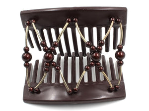 African Butterfly Thick Hair Comb - Beada Tube Brown 74