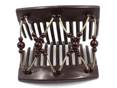African Butterfly Thick Hair Comb - Beada Tube Brown 74