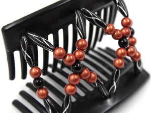 African Butterfly Thick Hair Comb - Dalena Black 137