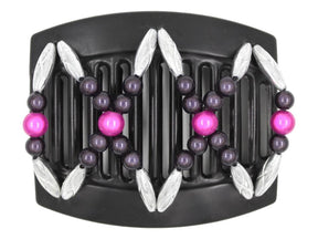 African Butterfly Thick Hair Comb - Dalena Black 138