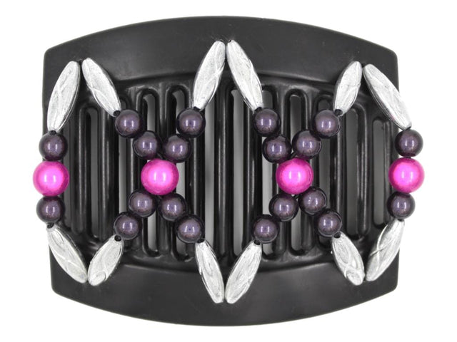African Butterfly Thick Hair Comb - Dalena Black 138